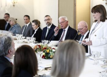 Προσφώνηση της Κατερίνας Σακελλαροπούλου στο γεύμα προς τιμή του Γενικού Κυβερνήτη της Κοινοπολιτείας της Αυστραλίας Ντέιβιντ Χάρλεϊ (φωτ.: presidency.gr)