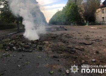Ουκρανικό πλήγμα σε κοινότητα στη Ζαπορίζιας (πηγή: Twitter)