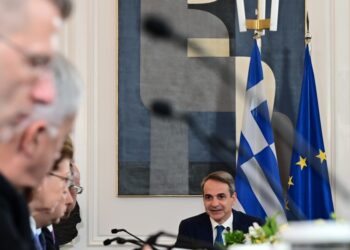 Στιγμιότυπο από την πρώτη συνεδρίαση του νέου υπουργικού συμβουλίου υπό την προεδρία του πρωθυπουργού Κυριάκου Μητσοτάκη, Τετάρτη 28 Ιουνίου 2023. (Eurokinissi/Μιχάλης Καραγιάννης)