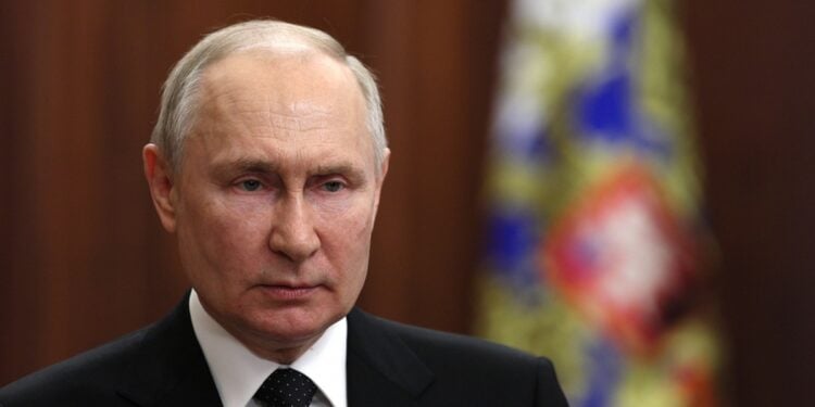 Ο Ρώσος πρόεδρος Βλαντίμιρ Πούτιν απευθύνει διάγγελμα στο ρωσικό λαό για την ανταρσία της Βάγκνερ (φωτ.: EPA/Gavriil Grigorov/Sputnin)
