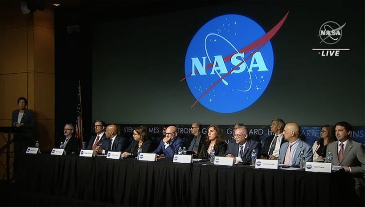 Στιγμιότυπο από τη χθεσινή δημόσια συνεδρίαση της επιτροπής της NASA (φωτ.: YouTube)