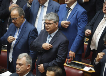 Ορκωμοσία της νέας Βουλής που προέκυψε από τις εκλογές της 25 Ιουνίου. Τα έδρανα του κόμματος ΝΙΚΗ (φωτ.: EUROKINISSI /  Γιώργος Κονταρίνης)