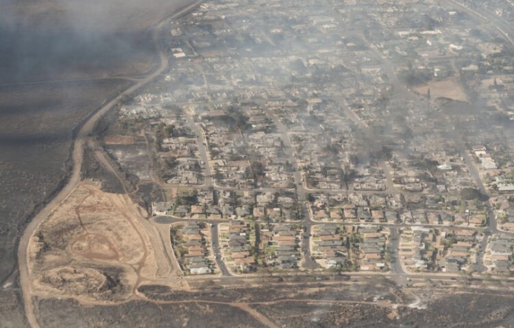 Αεροφωτογραφία δείχνει το μέγεθος της καταστροφής στη Λαχέινα (φωτ.: EPA/Carter Barto)