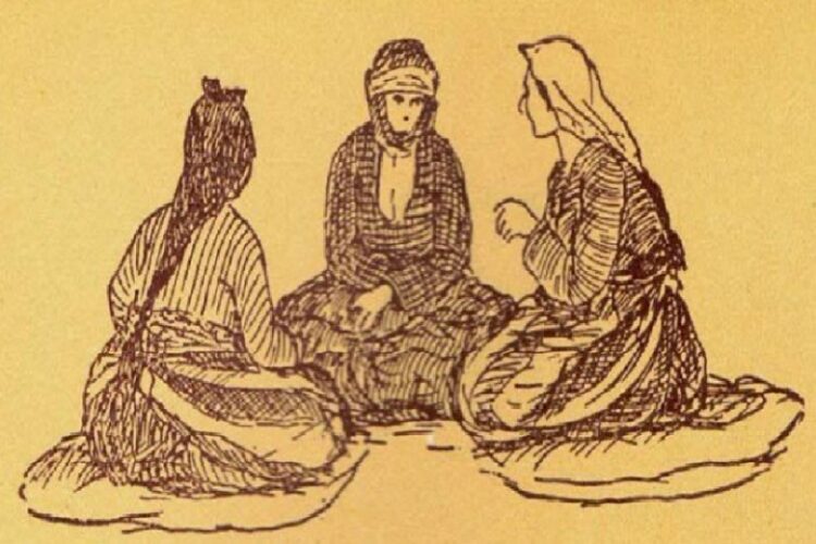 Σκίτσο με γυναίκες από τον Πόντο (φωτ.: δήμος Παύλου Μελά)
