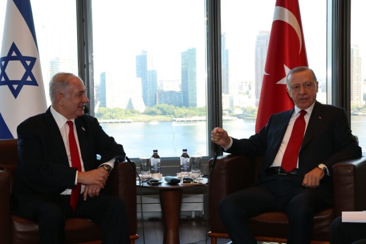 Συνάντηση Ερντογάν-Νετανιάχου στη Νέα Υόρκη (φωτ.: twitter.com/RTErdogan)