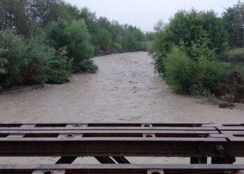 Ο ποταμός Σπερχειός εν μέσω της κακοκαιρίας «Elias» (φωτ.: ΑΠΕ-ΜΠΕ)
