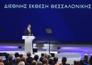 Στιγμιότυπο από την περυσινή ομιλία του πρωθυπουργού στη ΔΕΘ (φωτ.: ΜΟΤΙΟΝΤΕΑΜ/Βασίλης Βερβερίδης)