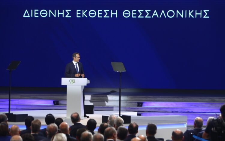 Στιγμιότυπο από την περυσινή ομιλία του πρωθυπουργού στη ΔΕΘ (φωτ.: ΜΟΤΙΟΝΤΕΑΜ/Βασίλης Βερβερίδης)