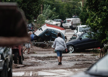 Καταστροφές από την κακοκαιρία «Daniel» στη Μηλίνα Πηλίου(φωτ.: EUROKINISSI / Θανάσης Καλλιάρας)