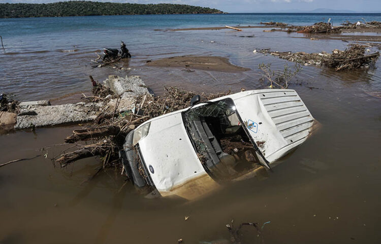 Καταστροφές από το πλημμυρικό φαινόμενο που προκάλεσε η κακοκαιρία «Daniel» στη Μηλίνα Πηλίου (φωτ.: EUROKINISSI / Θανάσης Καλλιάρας)