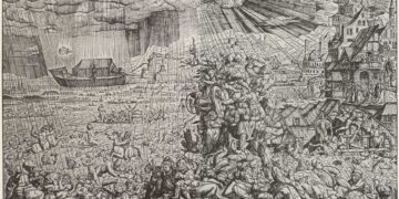Χαρακτικό με απεικόνιση του κατακλυσμού του Νώε, 1550-1551, Μελχιώρ Λορκ (πηγή: el.wikipedia.org)