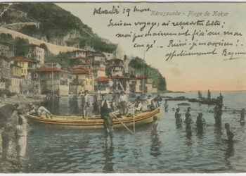 Η παραλία Κοκάρη στην Κερασούντα. Καρτ ποστάλ από τη συλλογή του Στέργιου Θεοδωρίδη (φωτ.: αρχείο Στέργιου Θεοδωρίδη)