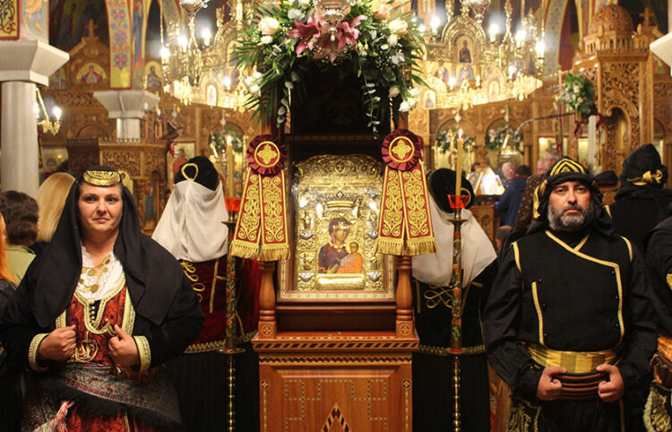 Αντίγραφο της εικόνας της Παναγίας Σουμελά στο ναό Αγίου Αθανασίου στην Άψαλο (φωτ.: Facebook / Σταύρος Η. Βαφειάδης)