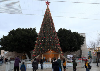 Το χριστουγεννιάτικο δέντρο της Βηθλεέμ, από παλαιότερη χρονιά (φωτ. αρχείου: EPA / Abed Al Hashlamoun)
