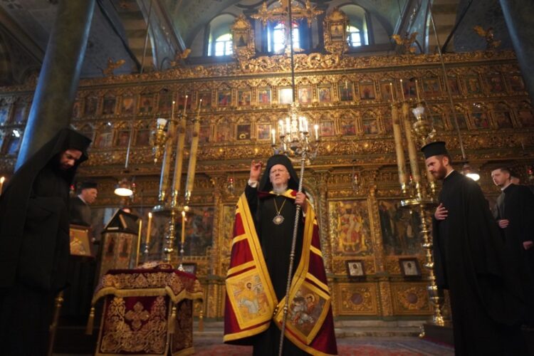 Ο Οικουμενικός Πατριάρχης Βαρθολομαίος στη Θεία Λειτουργία της πρωτοχρονιάς (φωτ.: ec-patr.org)
