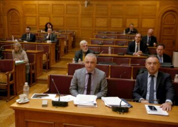 Βουλευτές συμμετέχουν στην εξεταστική επιτροπή για «τη διερεύνηση του εγκλήματος των Τεμπών και όλων των πτυχών που σχετίζονται με αυτό» στη Βουλή, Πέμπτη 11 Ιανουαρίου 2024. (Φωτ.: ΑΠΕ-ΜΠΕ/Αλέξανδρος Μπελτές)