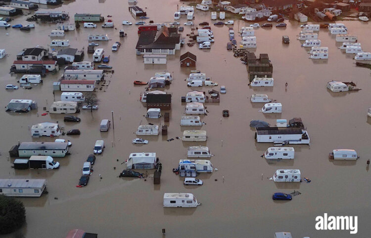 Πλημμυρισμένη έκταση στο Λέστερ (φωτ.: Χ / Alamy Editorial)