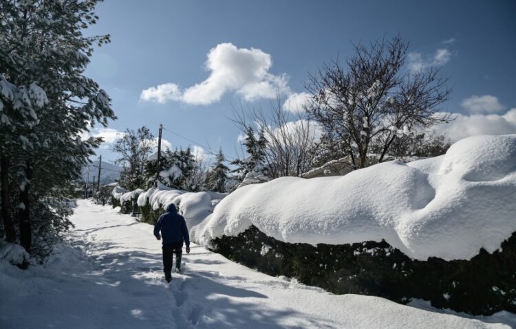 Χιόνια από την περσινή κακοκαιρία στο δήμο Διόνυσου (φωτ. αρχείου: EUROKINISSI/Μιχάλης Καραγιάννης)