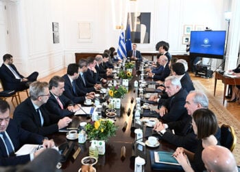 Στιγμιότυπο από συνεδρίαση του υπουργικού συμβουλίου στο Μέγαρο Μαξίμου (φωτ.: EUROKINISSI / Τατιάνα Μπόλαρη)