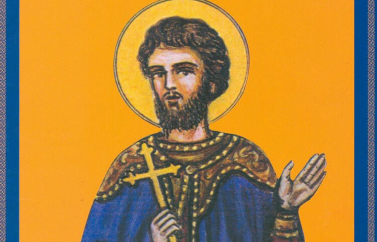 Απεικόνιση του Αγίου Παρασκευά του Τραπεζούντιου στο εξώφυλλο του βιβλίου με την ακολουθία του
