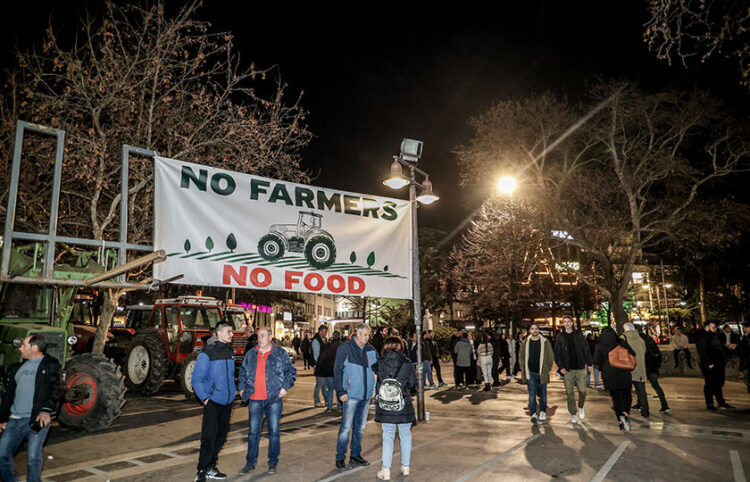 Κινητοποίηση αγροτών στο κέντρο της Λάρισας (φωτ.: EUROKINISSI)