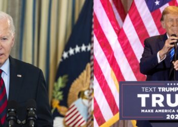 Ο πρόεδρος των ΗΠΑ Τζο Μπάιντεν και ο πρώην πρόεδρος Ντόναλντ Τραμπ, υποψήφιοι για τις προεδρικές εκλογές του Νοεμβρίου (φωτ.: edit EPA/JIM LO SCALZO – EPA/CRISTOBAL HERRERA-ULASHKEVICH)
