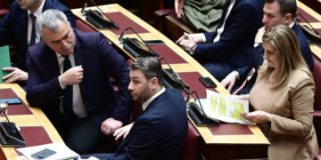 Ο Νίκος Ανδρουλάκης στα κοινοβουλευτικά έδρανα του ΠΑΣΟΚ-ΚΙΝΑΛ (φωτ.: EUROKINISSI / Μιχάλης Καραγιάννης)