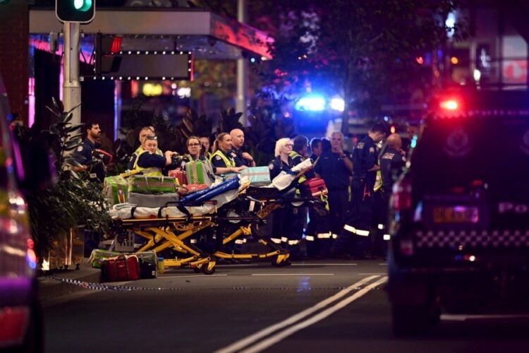 Εικόνα από το εμπορικό κέντρο στο Σίδνεϊ όπου σήμερα έγινε φονική επίθεση με μαχαίρι (φωτ.: 
EPA/BIANCA DE MARCHI AUSTRALIA AND NEW ZEALAND OUT)