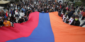 Από την εκδήλωση μνήμης για την επέτειο της Γενοκτονίας των Αρμενίων, στο Σύνταγμα (φωτ.: EUROKINISSI / Γιάννης Παναγόπουλος)