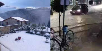 Το Περτούλι ξημέρωσε χιονισμένο, ενώ στην Καρδίτσα σημειώθηκαν περιορισμένης έκτασης πλημμυρικά φαινόμενα (φωτ.: trikalavoice.gr/karditsalive.net)