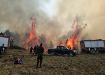 Εξακολουθεί να καίει η πυρκαγιά στα Πιέρια Όρη (φωτ.: odelalis.gr)