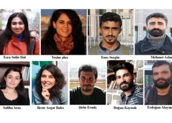 Οι εννέα εργαζόμενοι στα φιλοκουρδικά μέσα Mesopotamya Ajansi και Yeni Yasam (φωτ.: Χ/Yeni Yaşam Gazetesi)