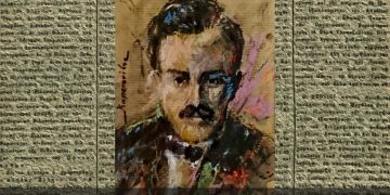 Πορτρέτο του Ν. Καπετανίδη από την έκθεση του Κ. Φωτιάδη «Πόντος: Δικαίωμα και υποχρέωση στη μνήμη» (φωτ., εικ.: Χριστίνα Κωνσταντάκη)