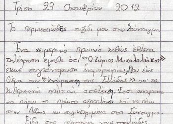 Μαθήτρια δημοτικού έγραψε έκθεση για τον Μιχαλολιάκο