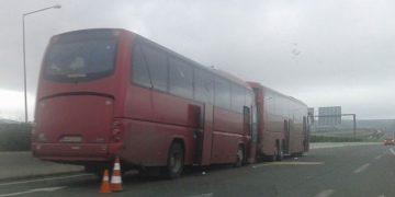 Καραμπόλα πέντε λεωφορείων με οπαδούς του ΠΑΟΚ