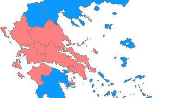 Ο χάρτης με τις περιφέρειες, το «χρώμα» της Ελλάδας μετά τις εκλογές