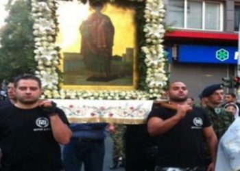 Λιτανεία εικόνας του Αγ. Δημητρίου από Χρυσαυγίτες