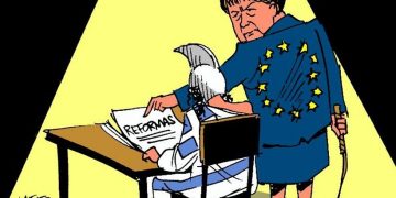 Η Μέρκελ και το άγριο μαστίγωμα (σκίτσα)