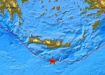 Σεισμός πάνω από 5 Ρίχτερ στην Κρήτη για δεύτερη συνεχόμενη μέρα