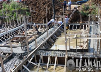 Θεμέλια στο κτήριο του Συλλόγου Αρκαδικού Δράμας «Άγιος Ευγένιος ο Τραπεζούντιος»