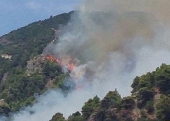 Μαίνεται φωτιά στη Μυρτιώτισσα της Κέρκυρας