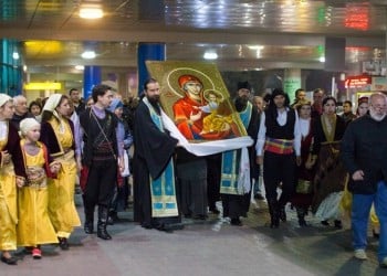 Список Иконы Панагии Сумелы прибыл в Алма-Ату со Святого Афона (фото)