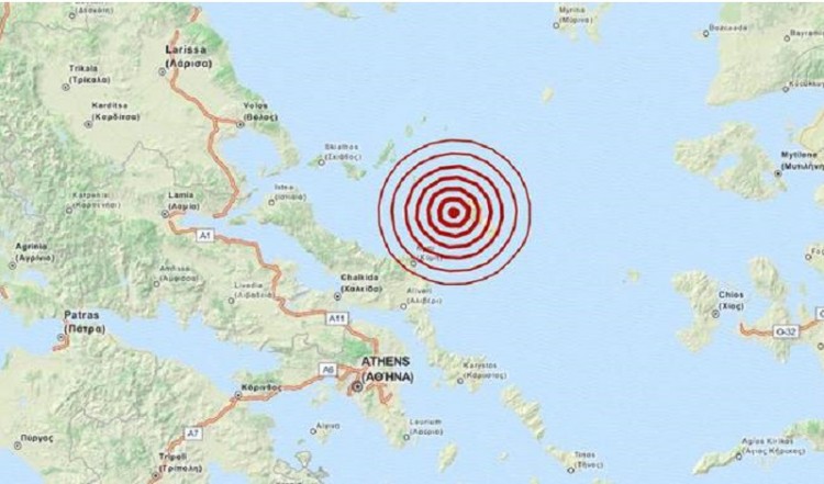 Σεισμός 4,4 βαθμών Ρίχτερ κοντά στη Σκύρο