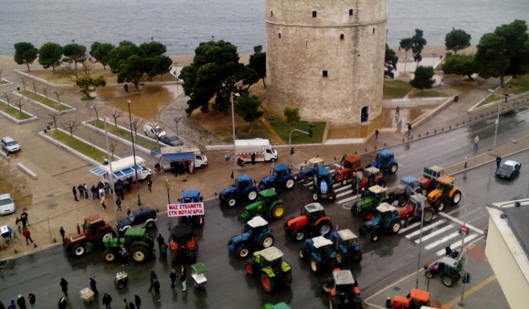 Πλημμύρισε από τρακτέρ η Θεσσαλονίκη (ρεπορτάζ, φωτο)