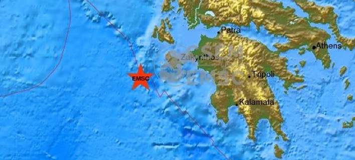 Σεισμός 5,2 Ρίχτερ ανοιχτά της Ζακύνθου