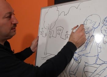 Ο Πόντιος σκιτσογράφος Δημήτρης Νικολαϊδης παραδίδει μαθήματα σκίτσου στην τηλεόραση