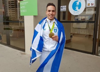 Ο Πετρούνιας στον τελικό των κρίκων στο Παγκόσμιο Κύπελλο Ενόργανης Γυμναστικής του Κότμπους