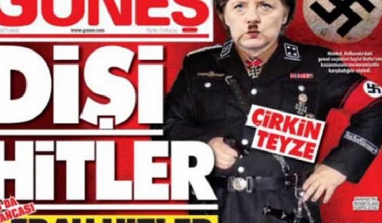 Χίτλερ «έντυσε» τη Μέρκελ τουρκική εφημερίδα