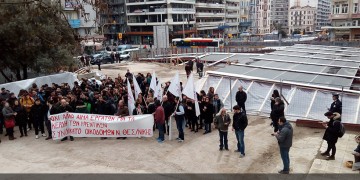 Ένταση στην κινητοποίηση των εργαζομένων στα έργα του μετρό Θεσσαλονίκης