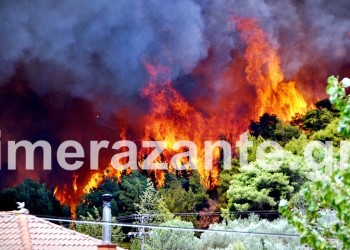Σε πύρινο κλοιό η Ζάκυνθος – Το μέτωπο στις Μαριές